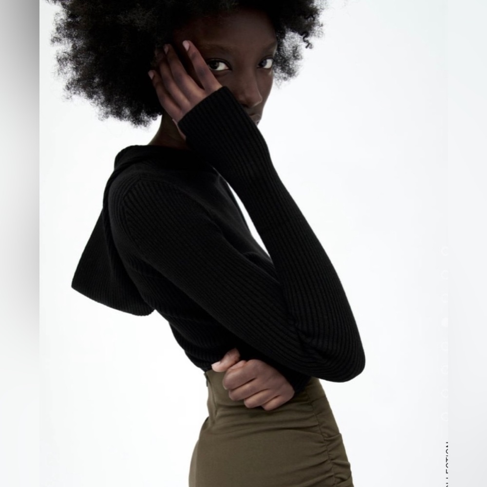 Zara black sweater with hood!